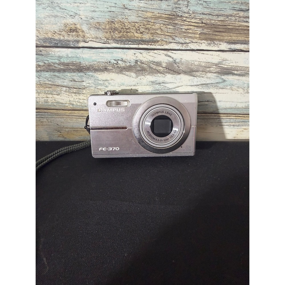 Olympus FE-370 Digital Camera Silver Good 5x Optical Zoom Compact Point & Shoot